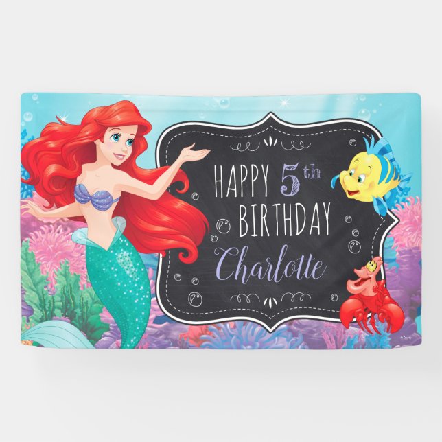 Ariel | The Little Mermaid - Chalkboard Banner (Horizontal)