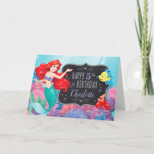 Ariel   The Little Mermaid   Chalkboard Birthday Card