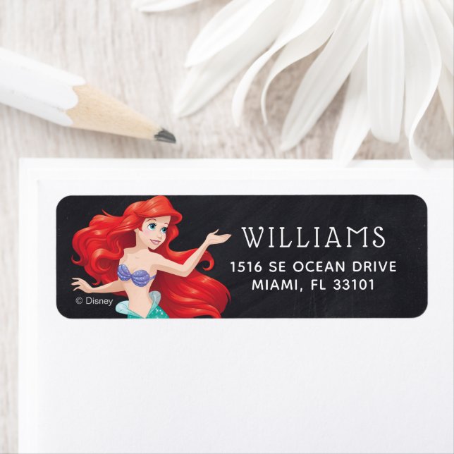 Ariel | The Little Mermaid | Chalkboard Birthday Label (Insitu)