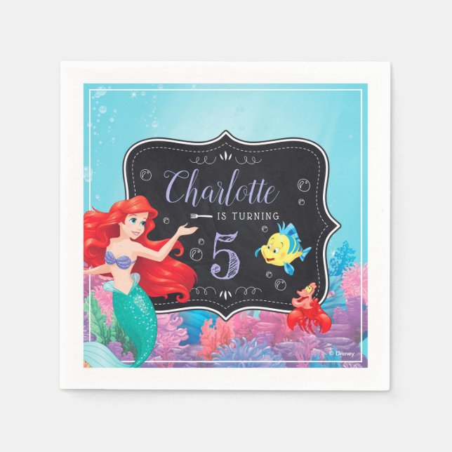 Ariel | The Little Mermaid - Chalkboard Napkins (Front)