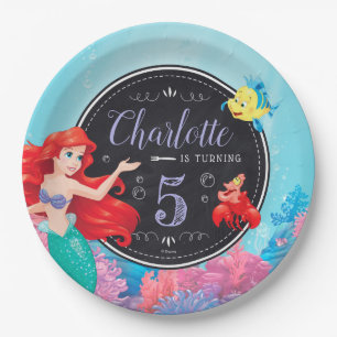 Ariel   The Little Mermaid - Chalkboard Paper Plates