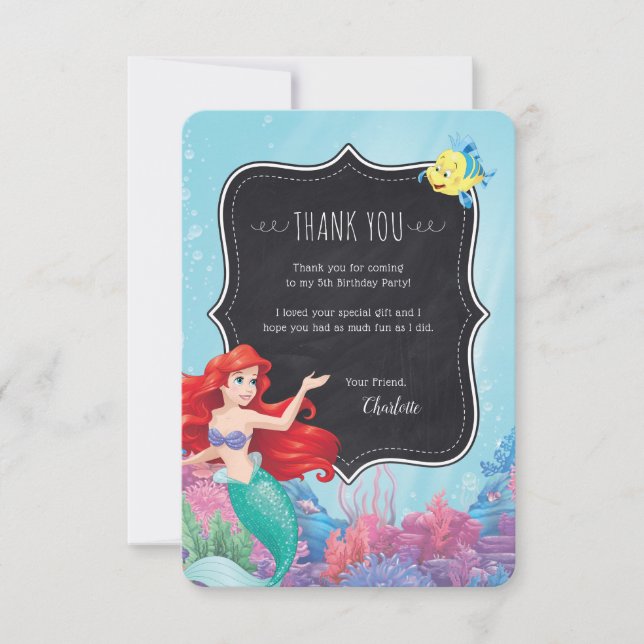 Ariel | The Little Mermaid - Chalkboard Thank You (Front)