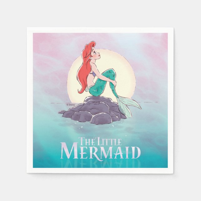 Ariel | The Little Mermaid - Pearlescent Princess Napkins (Front)