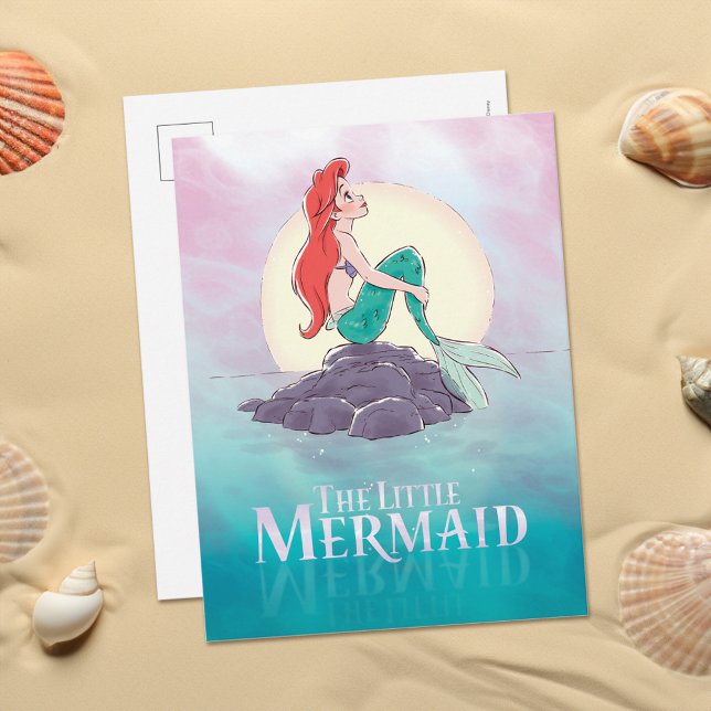 Ariel | The Little Mermaid - Pearlescent Princess Postcard (Postcard on sand)