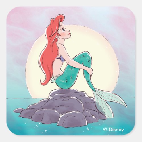 Ariel  The Little Mermaid _ Pearlescent Princess Square Sticker