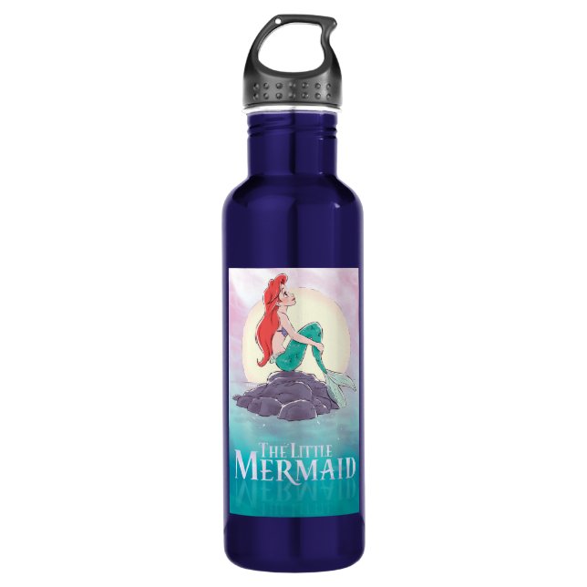 Ariel | The Little Mermaid - Pearlescent Princess Stainless Steel Water Bottle (Front)
