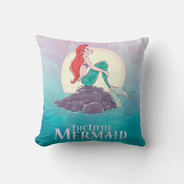 Ariel | The Little Mermaid - Pearlescent Princess Throw Pillow (Front)