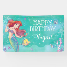 Ariel | The Little Mermaid Watercolor Birthday Ban Banner