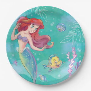 Ariel | The Little Mermaid - Watercolor Birthday Paper Plates