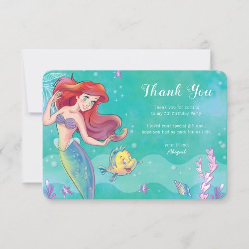 Ariel  The Little Mermaid  Watercolor Thank You
