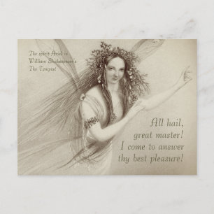 Ariel The tempest All hail, great master CC1008 Postcard