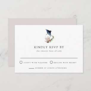 ARIEL Tropical Ocean Coral Manta Ray Beach RSVP Invitation