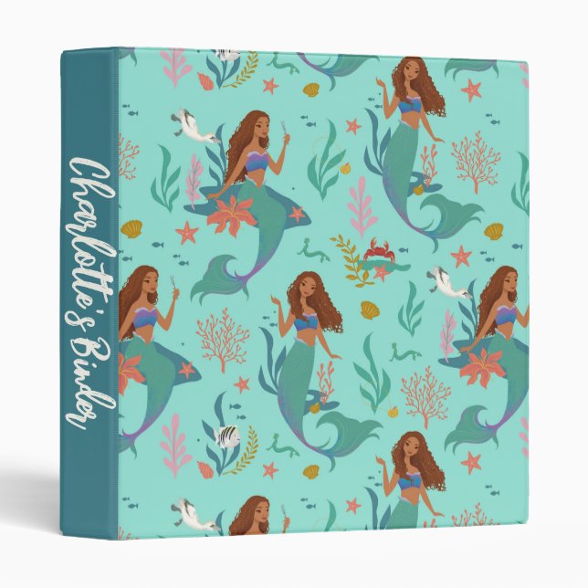 Ariel Undersea Adventure Pattern 3 Ring Binder (Front/Spine)
