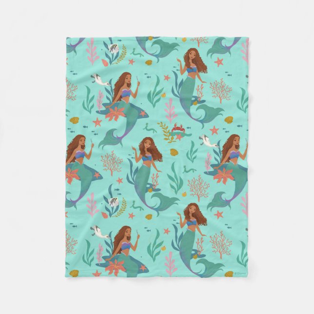 Ariel Undersea Adventure Pattern Fleece Blanket (Front)