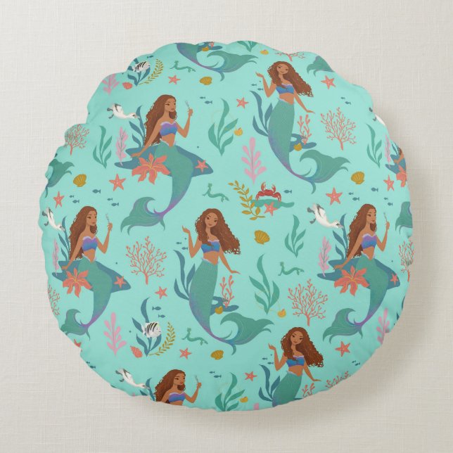 Ariel Undersea Adventure Pattern Round Pillow (Front)