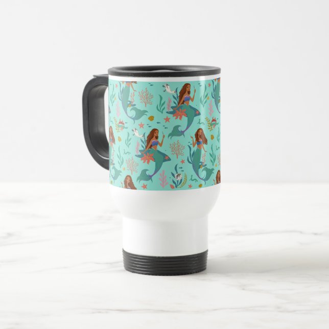 Ariel Undersea Adventure Pattern Travel Mug (Front Left)