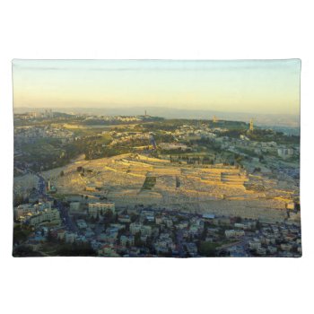 Ariel View Of The Mount Of Olives Jersalem Israel Placemat by allphotos at Zazzle