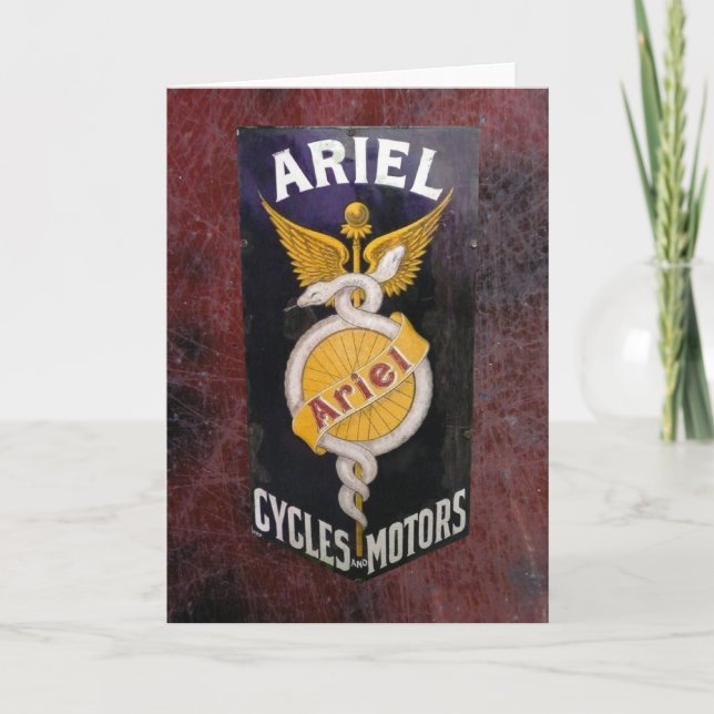 ARIEL VINTAGE MOTORCYCLE ADVERTISING. CARD (Front)