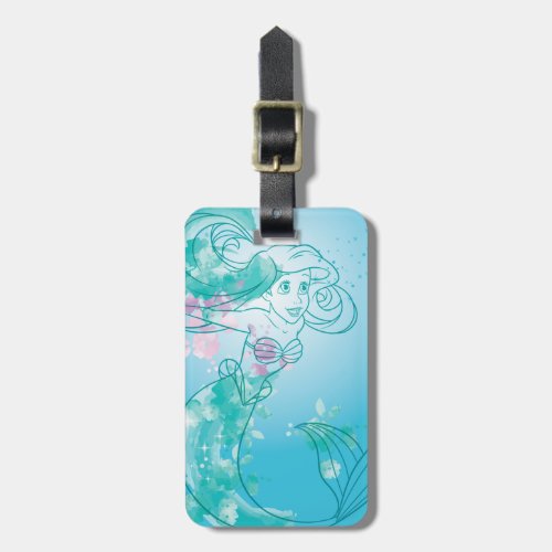 Ariel  Watercolor Outline Luggage Tag
