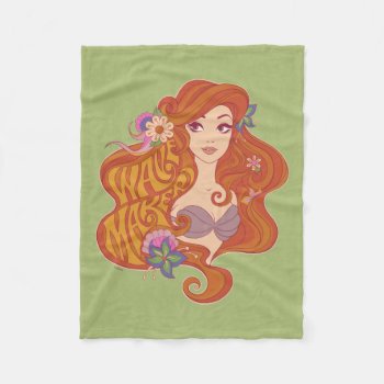 Ariel | Wave Maker Seashell Fleece Blanket by DisneyPrincess at Zazzle