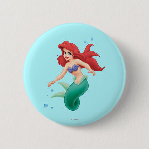 Ariel with Bubbles Button