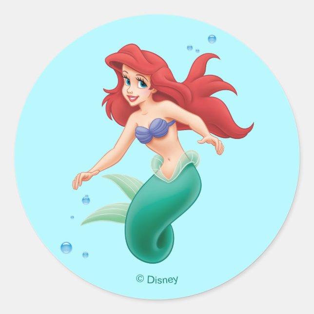 Ariel with Bubbles Classic Round Sticker (Front)