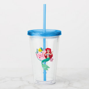 Ariel With Flounder Name Graphic Acrylic Tumbler