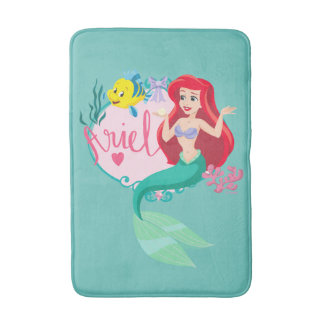 Ariel With Flounder Name Graphic Bath Mat