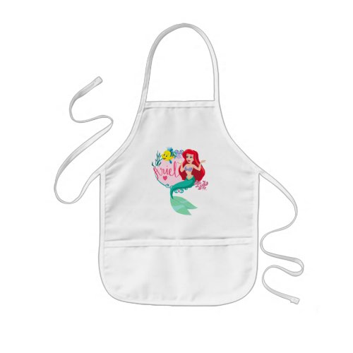 Ariel With Flounder Name Graphic Kids Apron