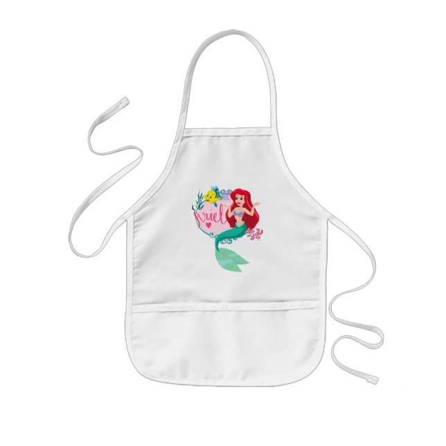 Ariel With Flounder Name Graphic Kids' Apron (Front)