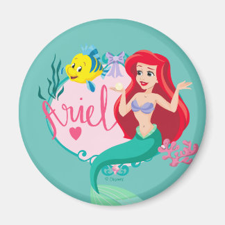 Ariel With Flounder Name Graphic Magnet