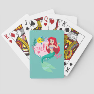 Ariel With Flounder Name Graphic Playing Cards