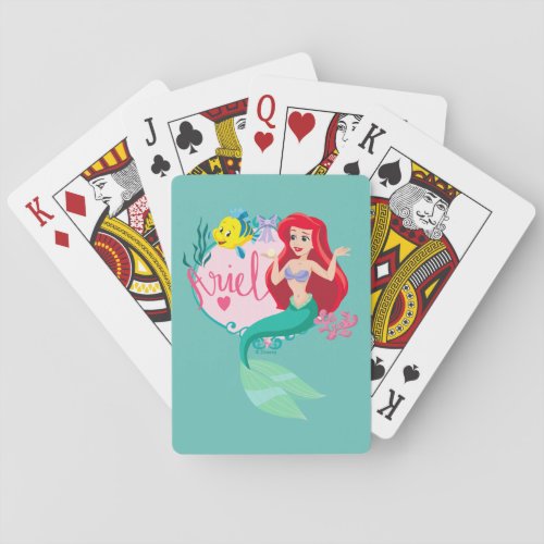 Ariel With Flounder Name Graphic Poker Cards