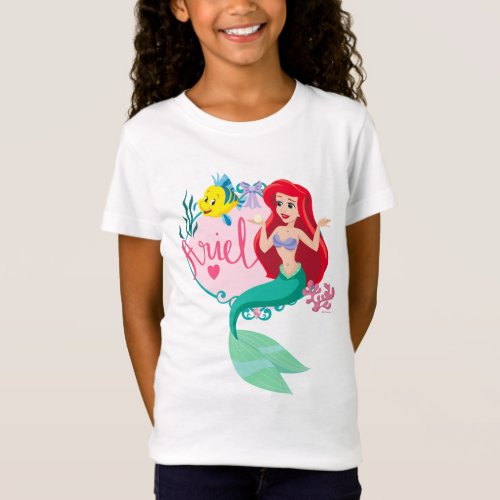 Ariel With Flounder Name Graphic T_Shirt