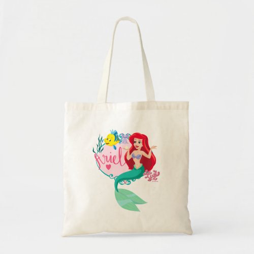 Ariel With Flounder Name Graphic Tote Bag