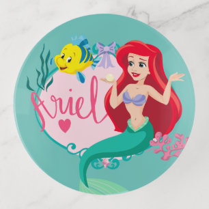 Ariel With Flounder Name Graphic Trinket Tray