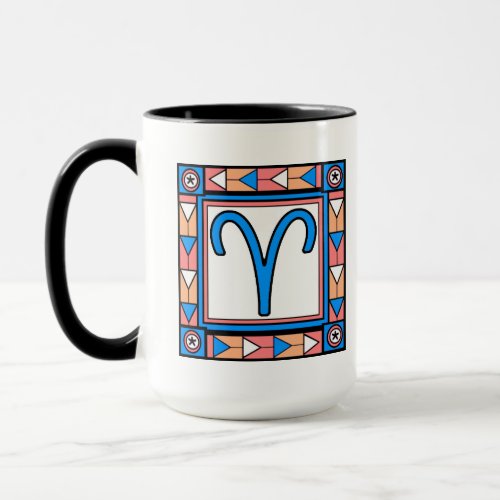 Aries 15 oz Combo Mug _ Coral Tangerine Blue