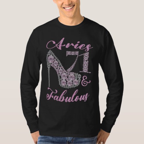 Aries 71  Fabulously Sparkly High Heels 71th Happ T_Shirt