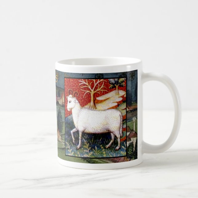 Aries Ancient Zodiac Sign Astrology Mug Navy Blue (Right)