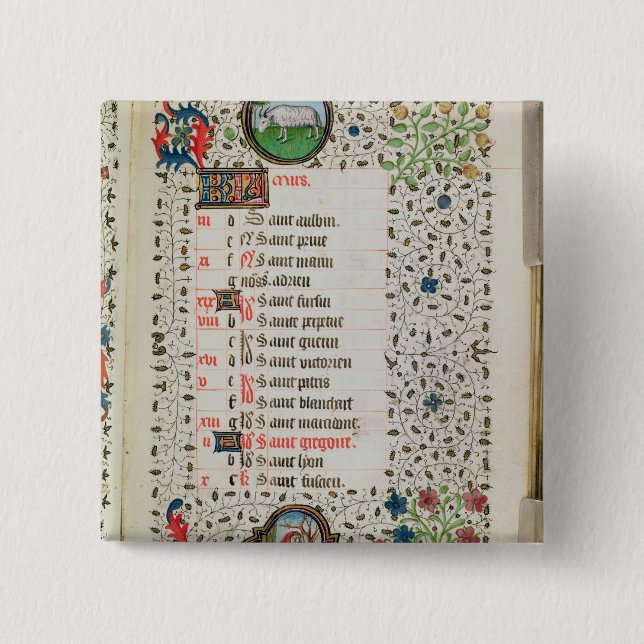 Aries and a man felling trees button (Front)