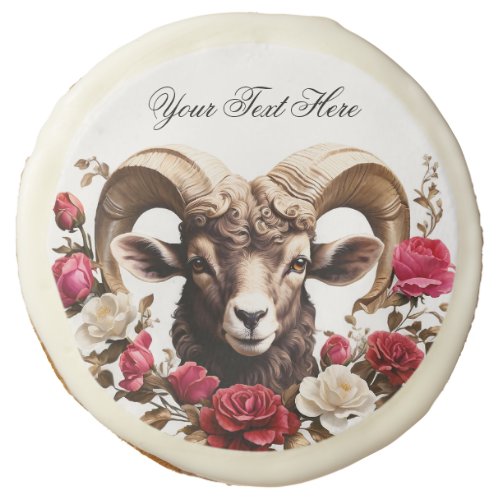 Aries and Flowers Ram Cookies Gift Customizable