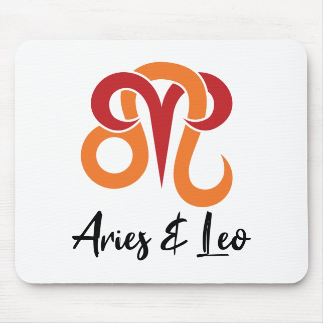 Aries and Leo Zodiac Couples Horoscope Mouse Pad (Front)