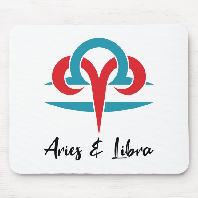 Aries and Libra Couples Zodiac Horoscope Astrology Mouse Pad (Front)
