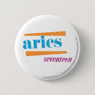 Aries Aqua Pinback Button