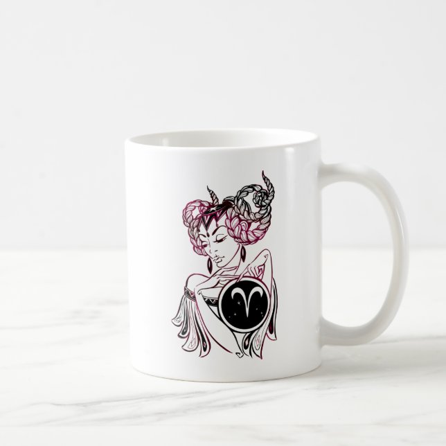 Aries Art Deco Lady Coffee Mug (Right)