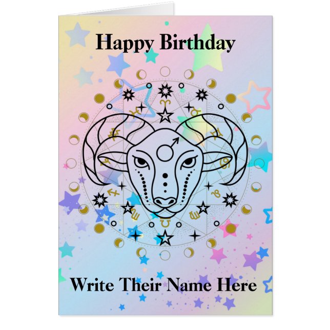 Aries Astrology Birthday Card March 21-April 19 (Front)