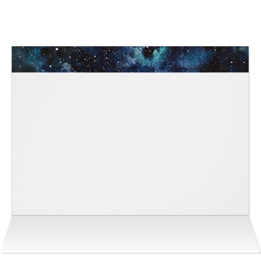 Aries Astrology Blue Watercolor Galaxy Birthday (Inside Horizontal (Top))