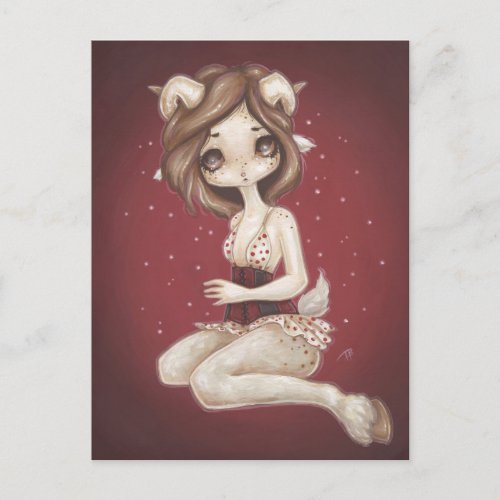 Aries astrology fantasy art postcard