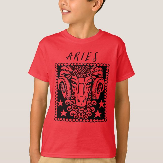 Aries Astrology Sign Horoscope Zodiac Logo T-Shirt (Front)