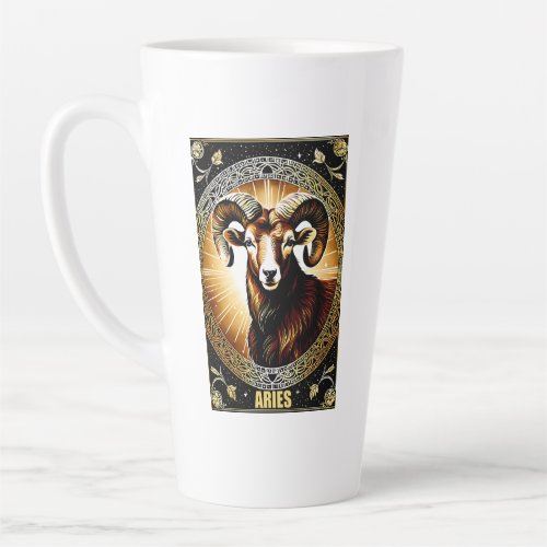 Aries astrology sign latte mug